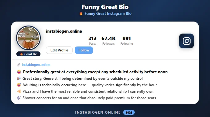 Funny Great Instagram Bio